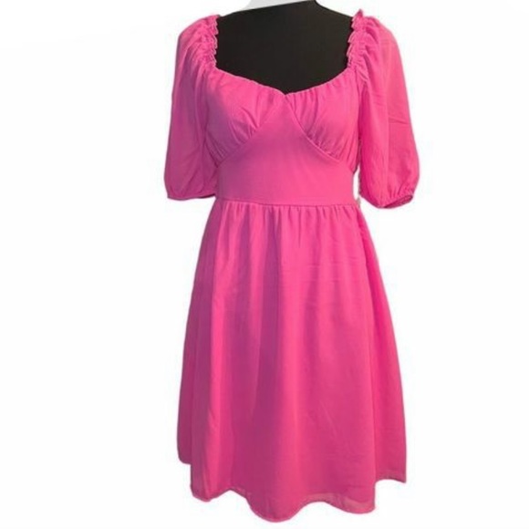JESSICA SIMPSON Hot Pink Babydoll Mini Dress NWT - Picture 1 of 9